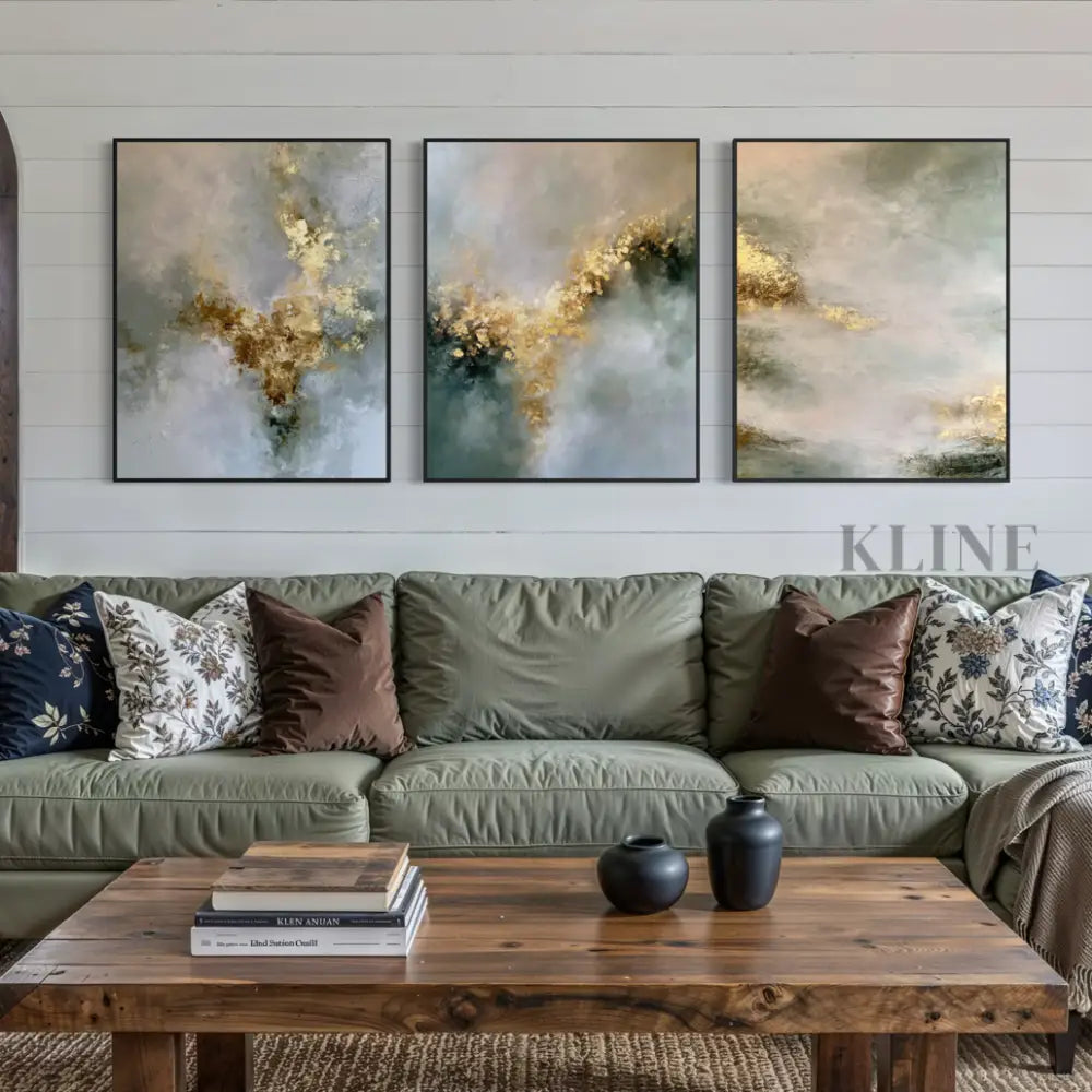 Golden Mystery Triptych - Hand Painting 