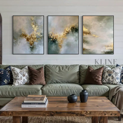 Golden Mystery Triptych - Hand Painting