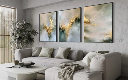 Golden Mystery Triptych - Hand Painting