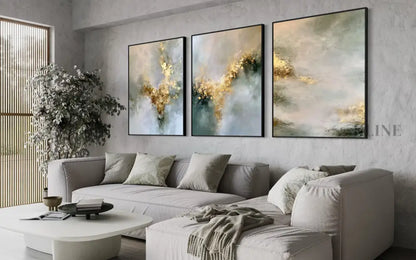 Golden Mystery Triptych - Hand Painting