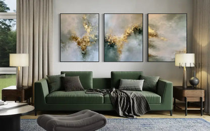 Golden Mystery Triptych - Hand Painting
