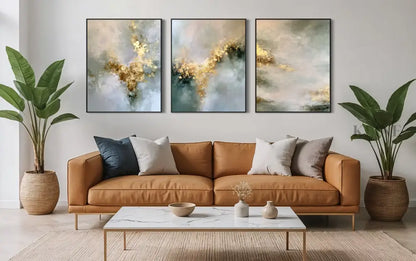 Golden Mystery Triptych - Hand Painting
