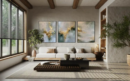 Golden Mystery Triptych - Hand Painting