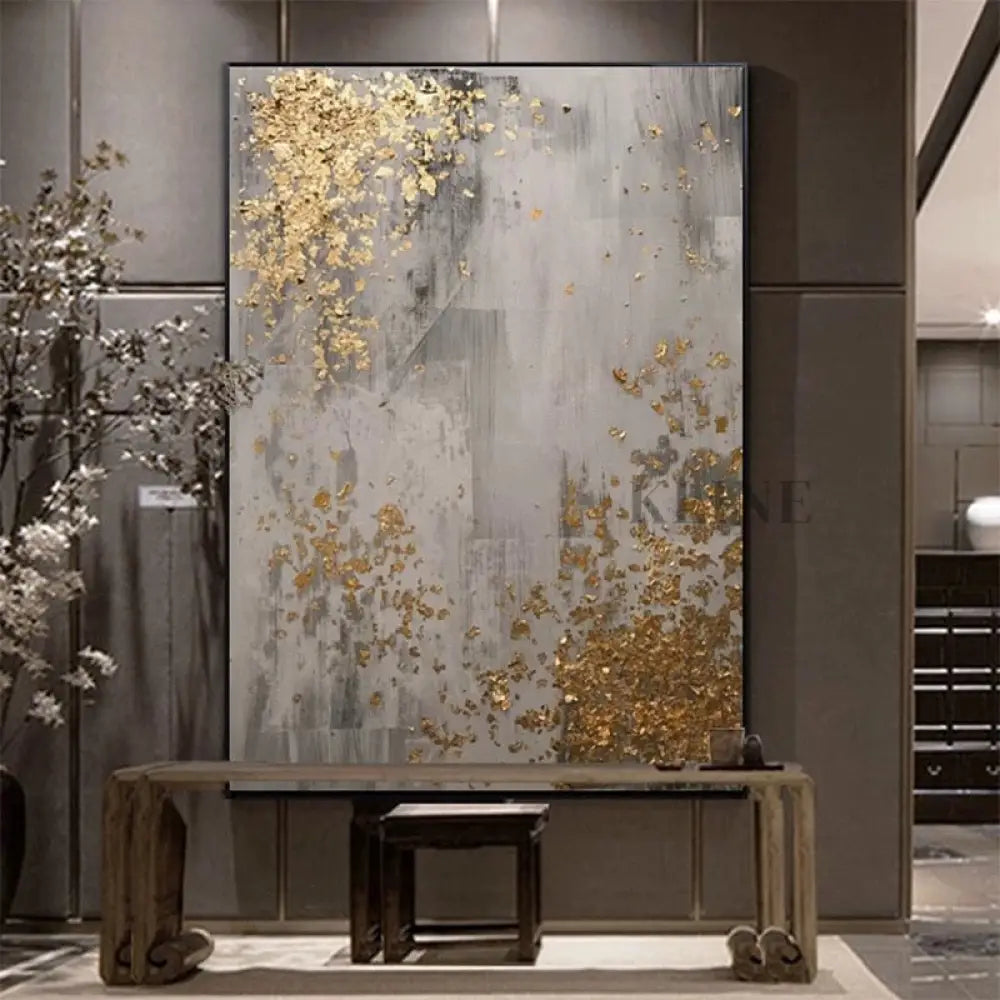 Golden Scatter - Hand Painting Leinwand-Wandkunst