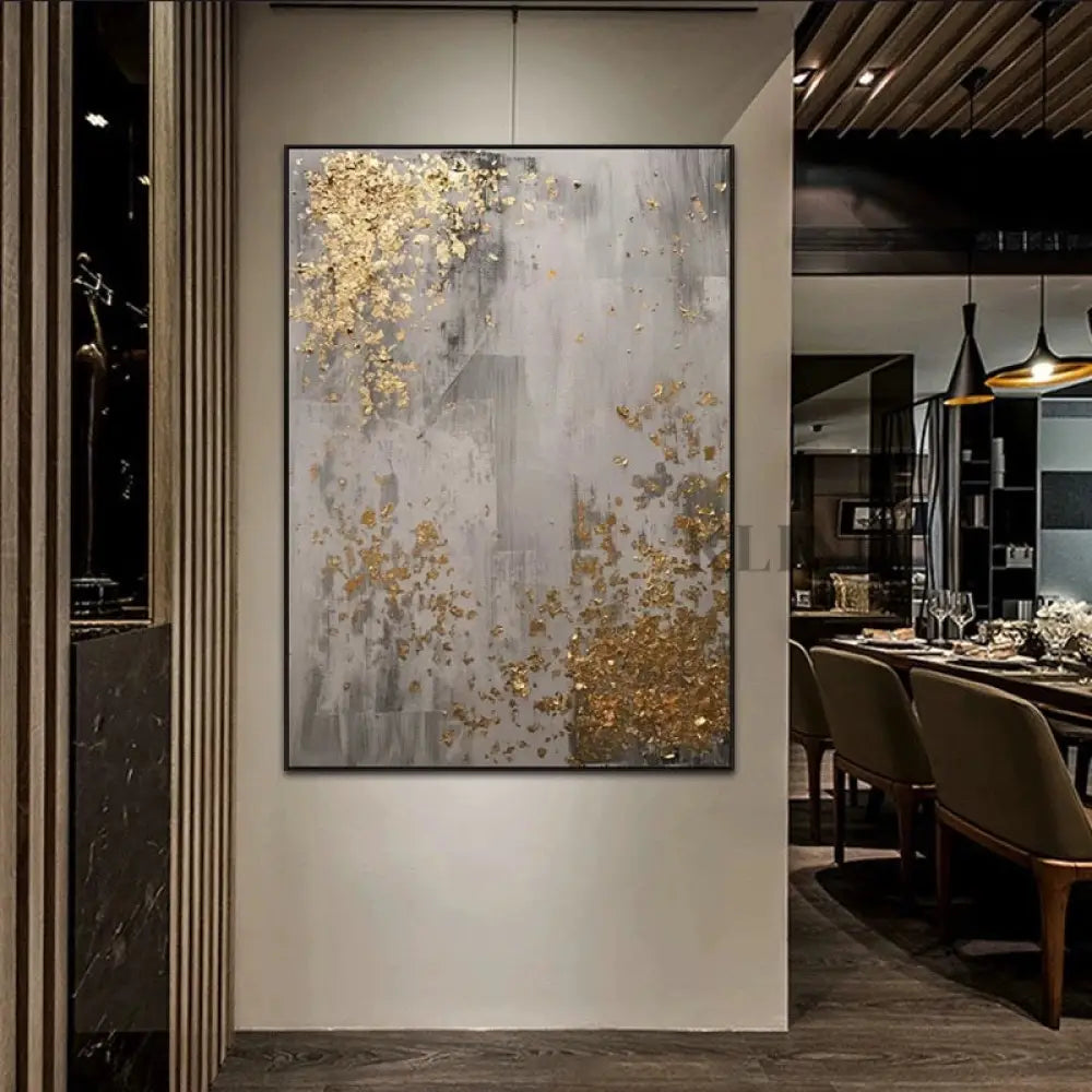 Golden Scatter - Hand Painting Leinwand-Wandkunst