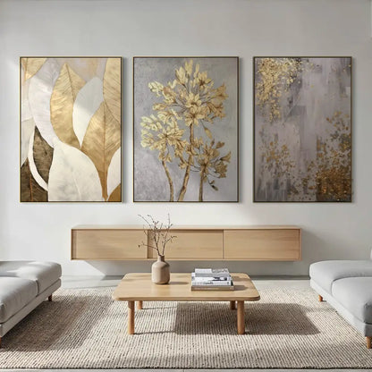 Golden Scatter Set Triptych - Hand Painting