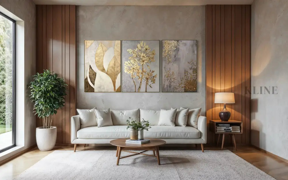 Golden Scatter Set Triptych - Hand Painting