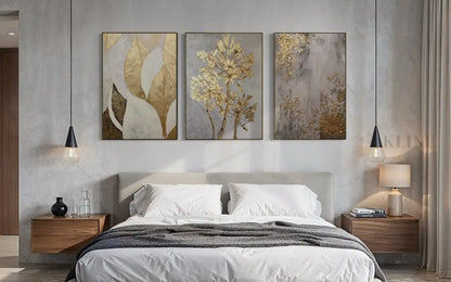 Golden Scatter Set Triptych - Hand Painting