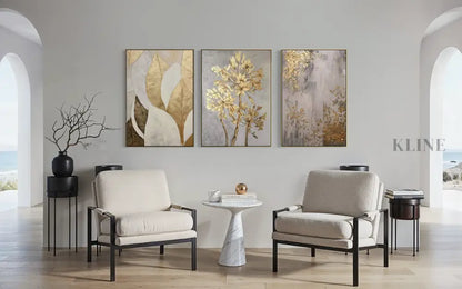 Golden Scatter Set Triptych - Hand Painting