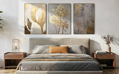 Golden Scatter Set Triptych - Hand Painting