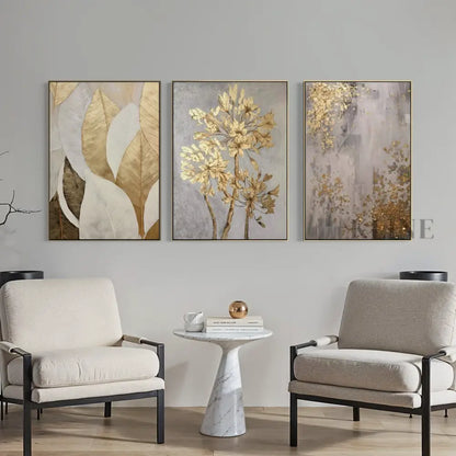 Golden Scatter Set Triptych - Hand Painting