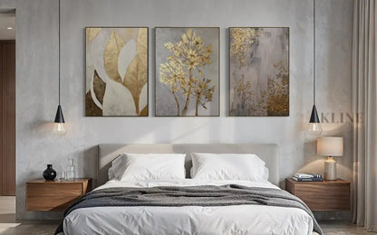 Golden Scatter Set Triptych - Hand Painting