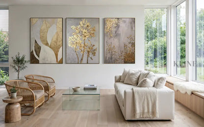 Golden Scatter Set Triptych - Hand Painting