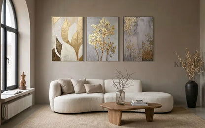 Golden Scatter Set Triptych - Hand Painting