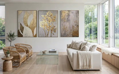 Golden Scatter Set Triptych - Hand Painting