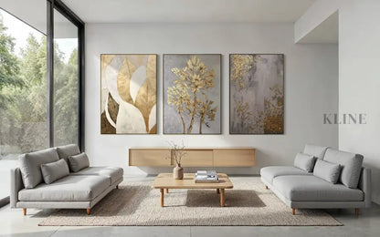 Golden Scatter Set Triptych - Hand Painting