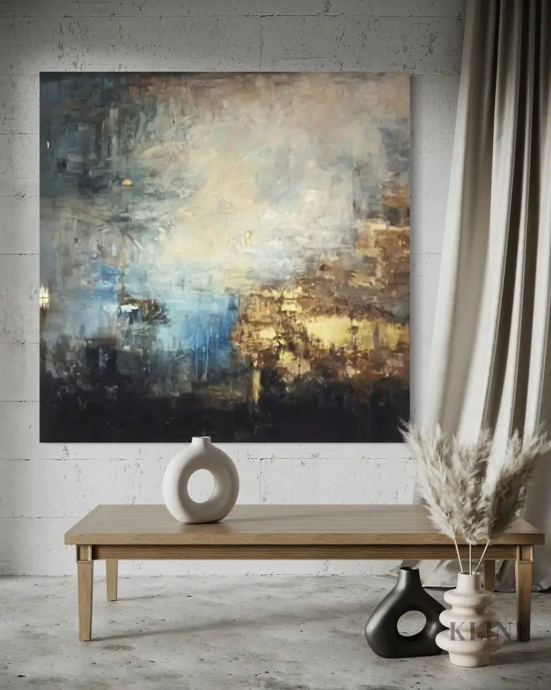 Hand-painted abstract wall art & 