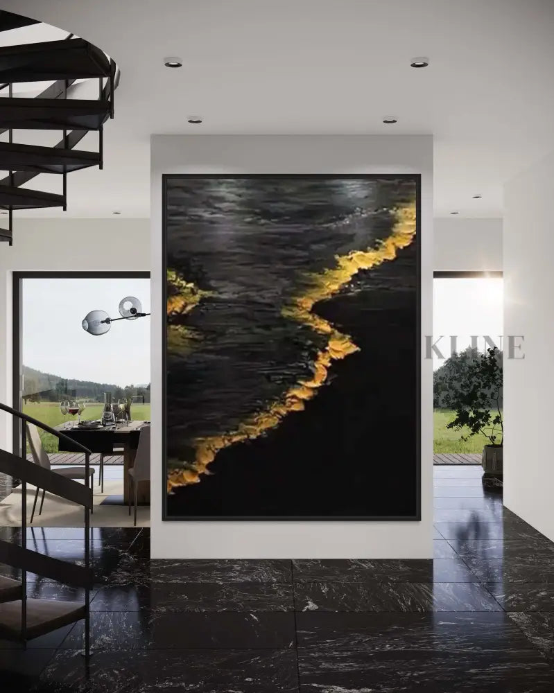 Golden Waves - Hand Painting