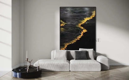 Golden Waves - Hand Painting
