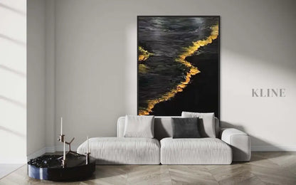 Golden Waves - Hand Painting