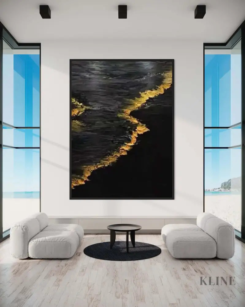 Golden Waves - Hand Painting
