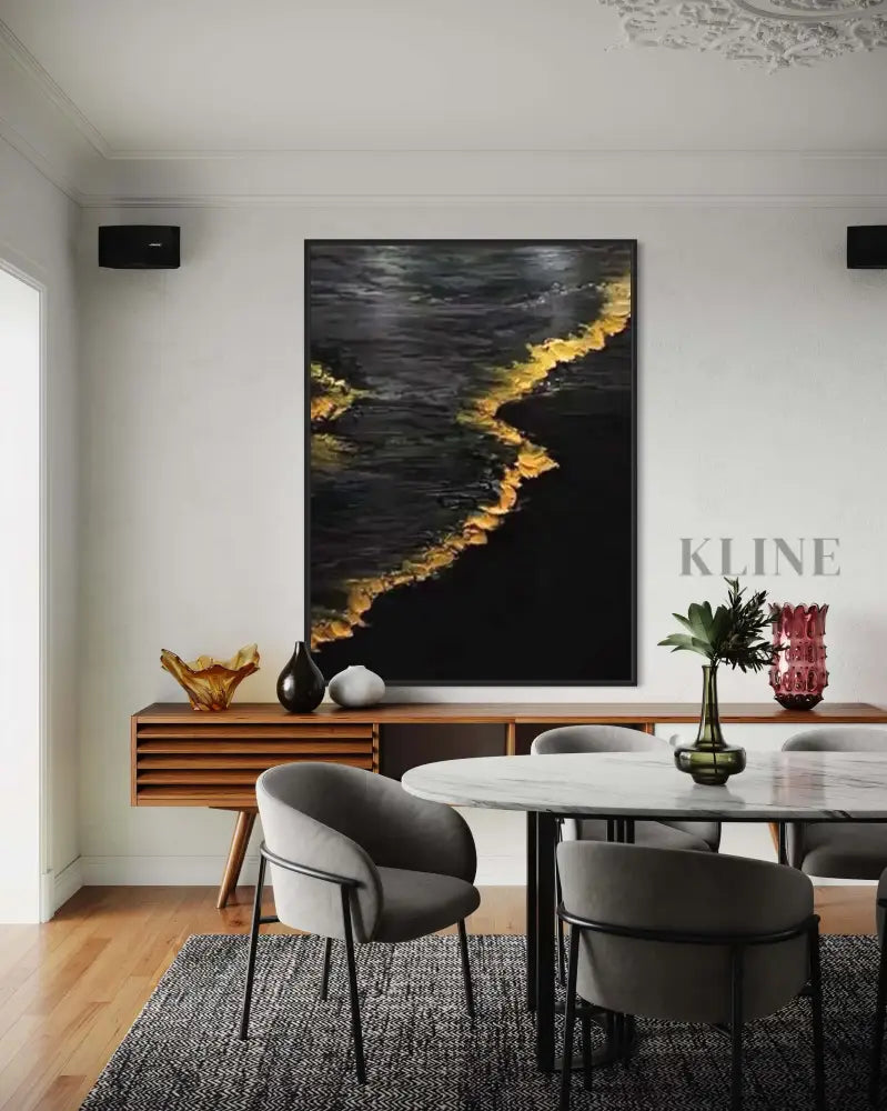Golden Waves - Hand Painting
