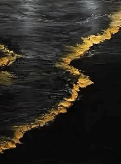 Golden Waves - Hand Painting