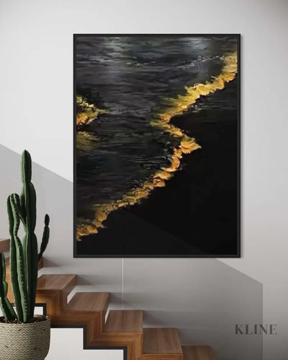 Golden Waves - Hand Painting