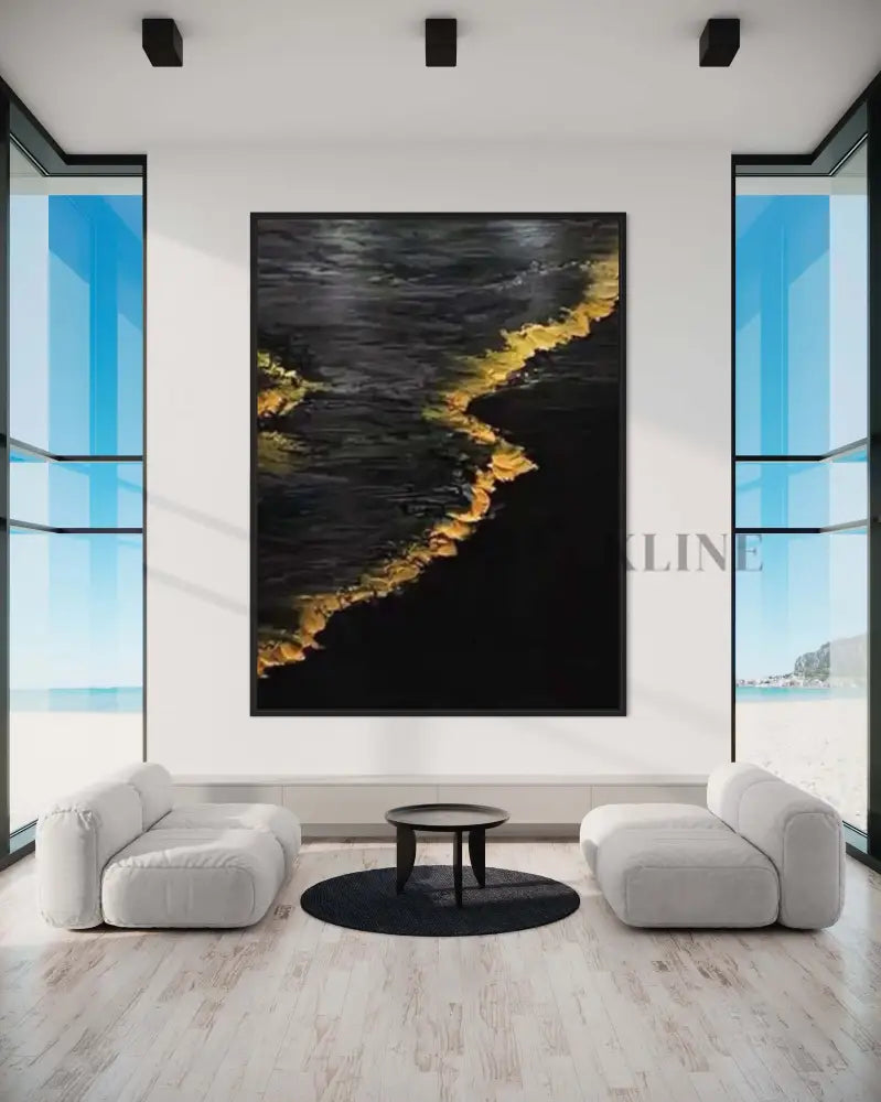 Golden Waves - Hand Painting