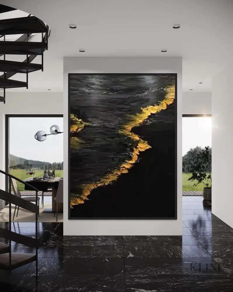 Golden Waves - Hand Painting