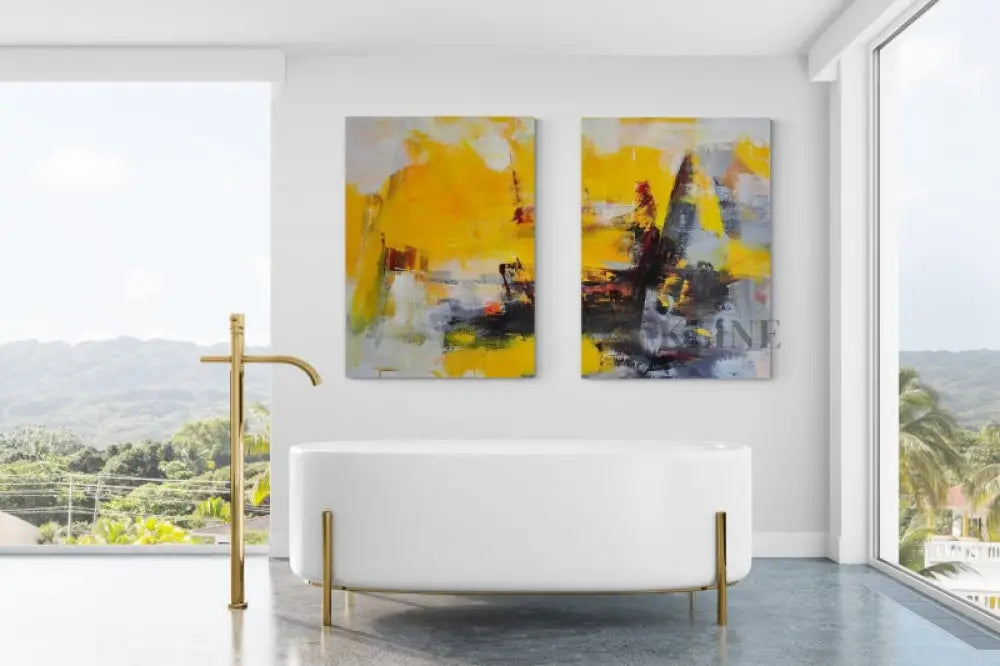Golden Wilderness Set - Kline Collective Arte de la pared del comedor