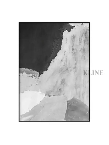 Gray and White Abstract - Hand Painting