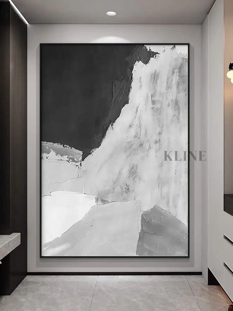 Gray and White Abstract - Hand Painting
