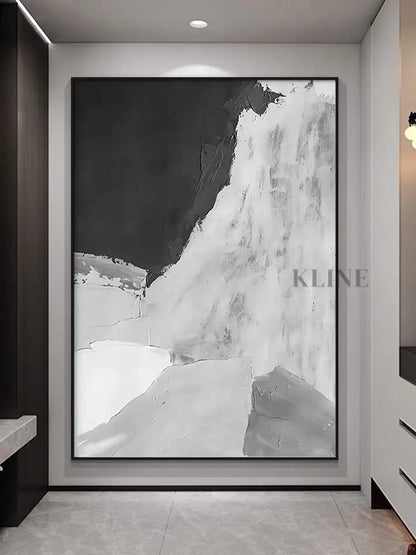 Gray and White Abstract - Hand Painting