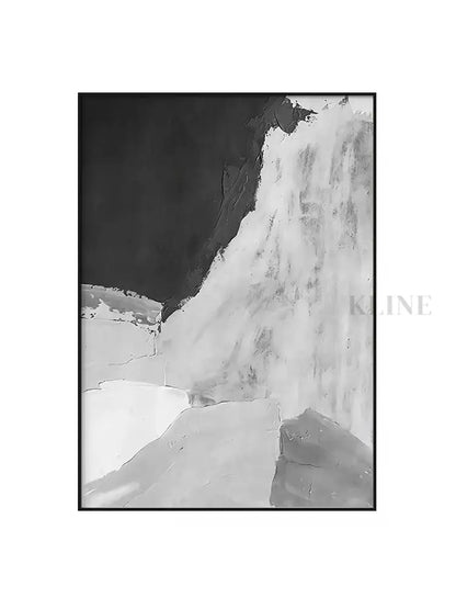 Gray and White Abstract - Hand Painting