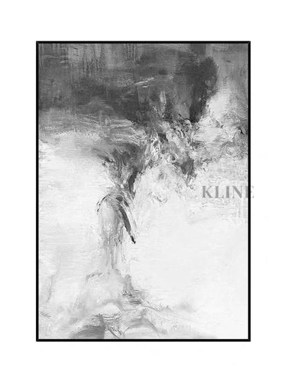 Gray and White Abstract Oil Painting - Hand Painting