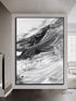 Gray and White Brushstrokes Oil Painting - Hand Painting