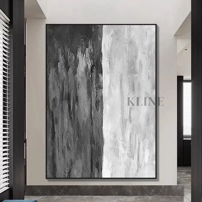 Gray and White Vertical - Hand Painting