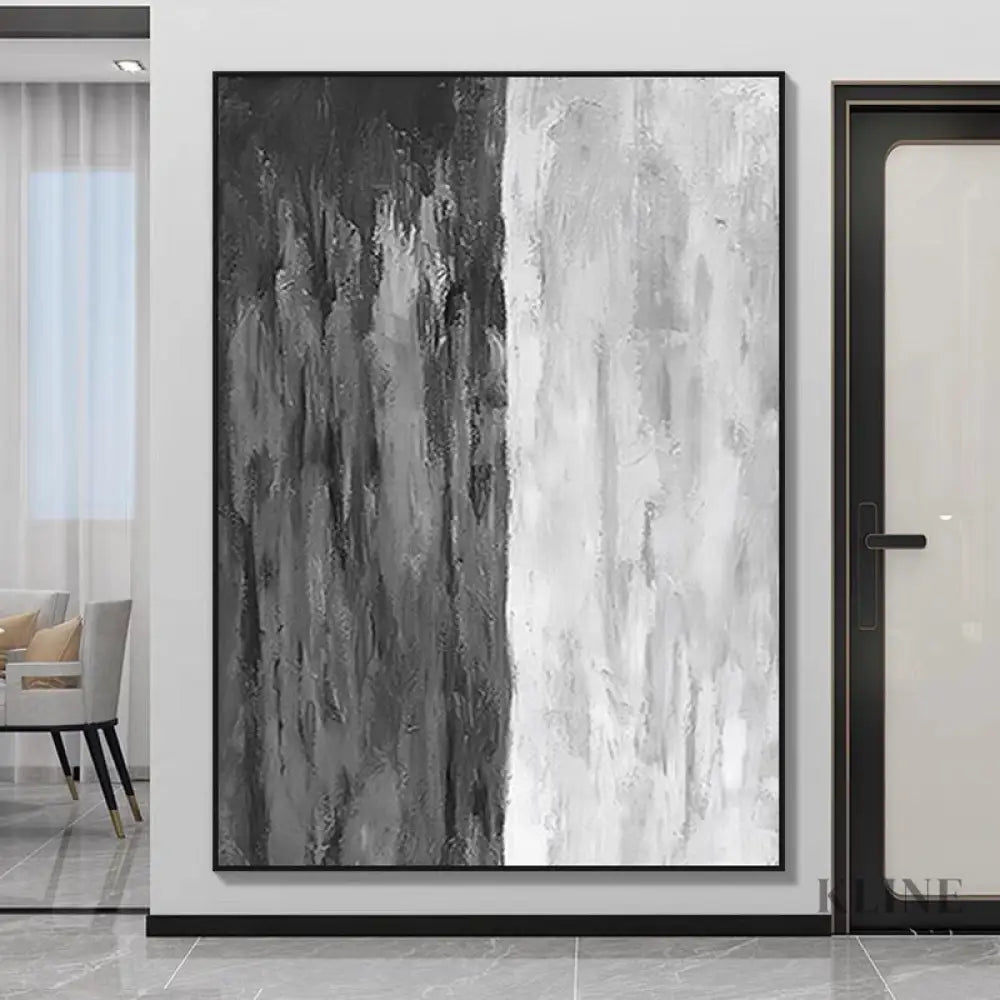 Gray and White Vertical - Hand Painting