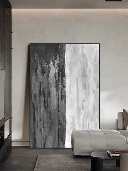 Gray and White Vertical - Hand Painting