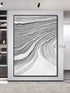 Gray Waves Textured Painting - Hand Painting