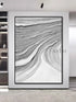 Gray Waves Textured Painting - Hand Painting