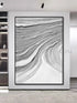 Gray Waves Textured Painting - Hand Painting