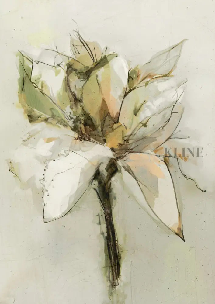 Green Bloom - Hand Painting