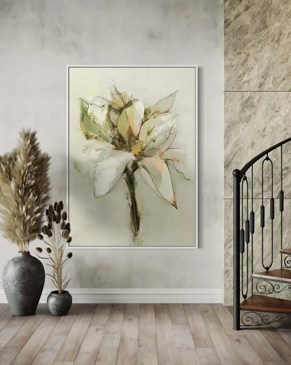 Green Bloom - Hand Painting
