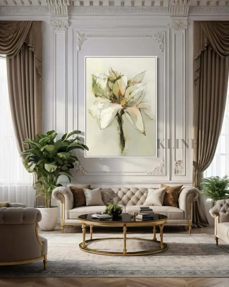 Green Bloom - Hand Painting