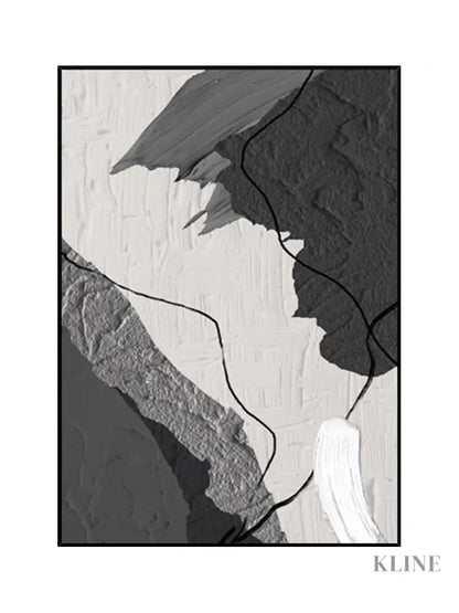 Grey and White Abstract Painting - Hand Painting