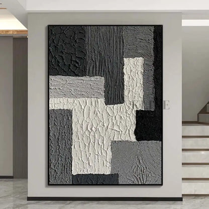 Grey Rough Textured Wall Art - Hand Painting