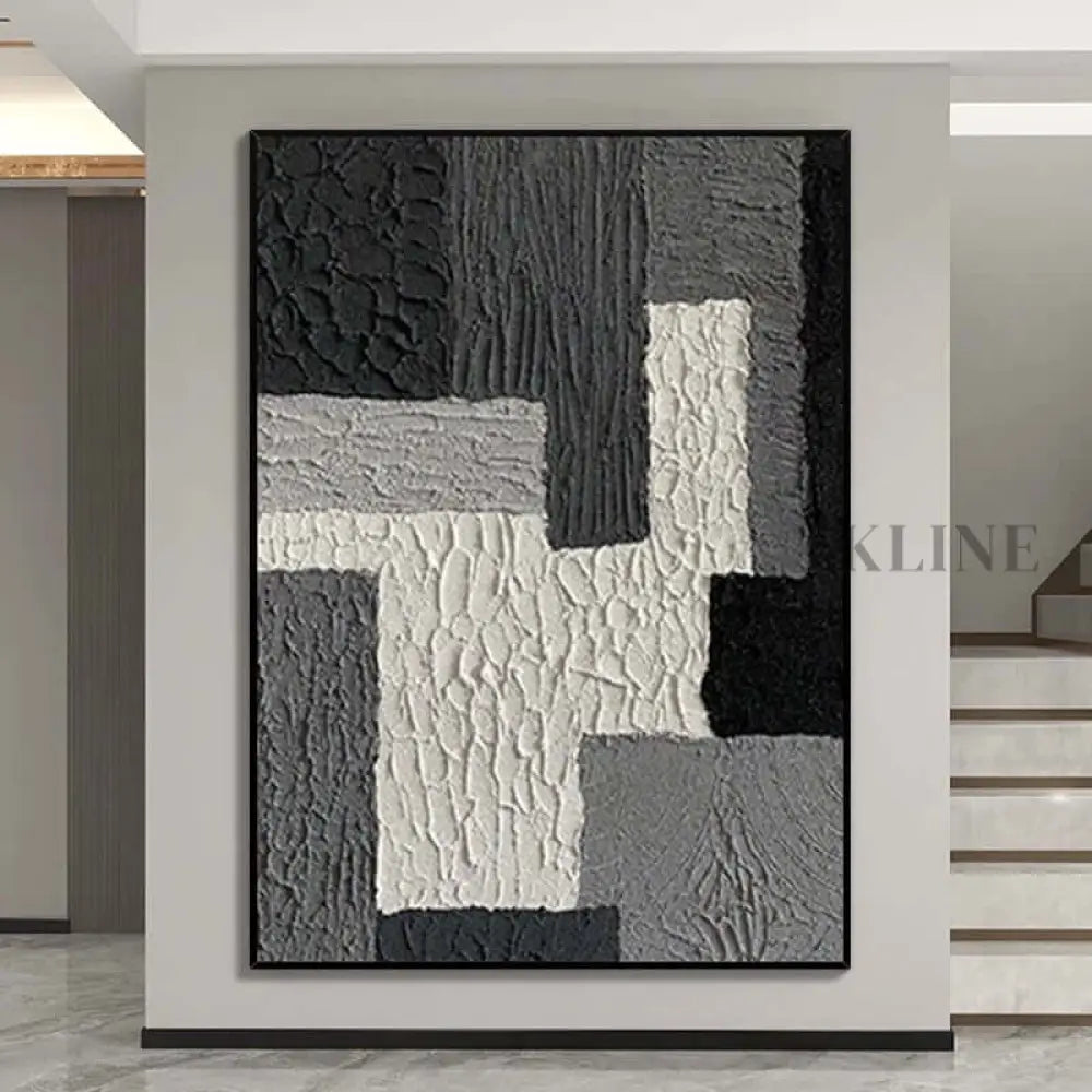 Grey Rough Textured Wall Art - Hand Painting 