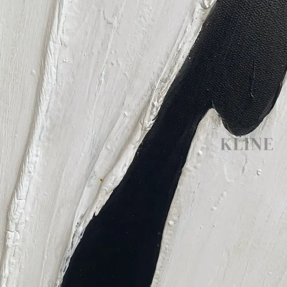 Handmade Black and White - Hand Painting Art mural de salon